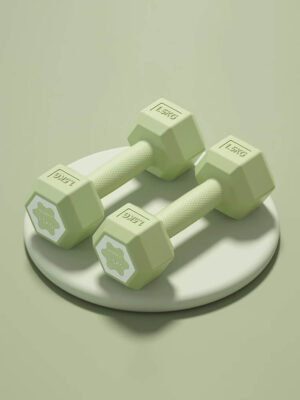 Hexagonal Non‑Slip Coated Dumbbells Pair